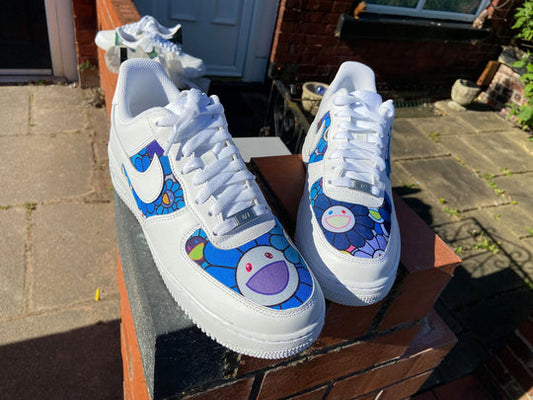 Blue Purple Cartoon Custom AF 1s Shoes