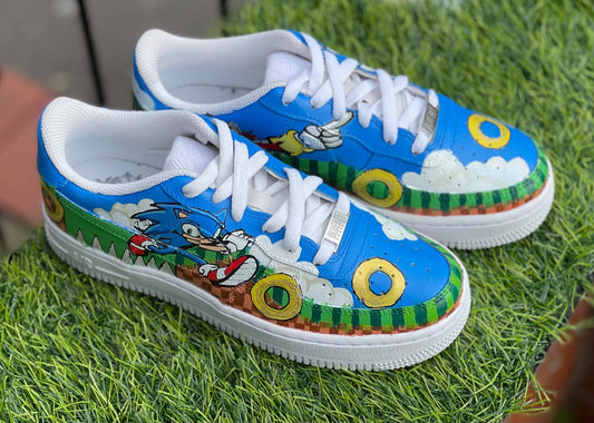 Blue Sonic The Hedgehog Custom AF 1s Shoes