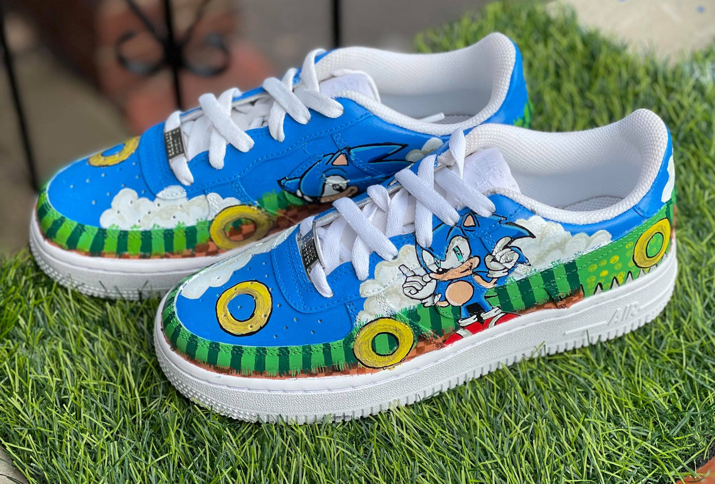 Blue Sonic The Hedgehog Custom AF 1s Shoes