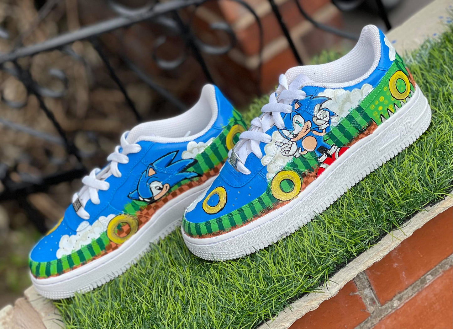 Blue Sonic The Hedgehog Custom AF 1s Shoes