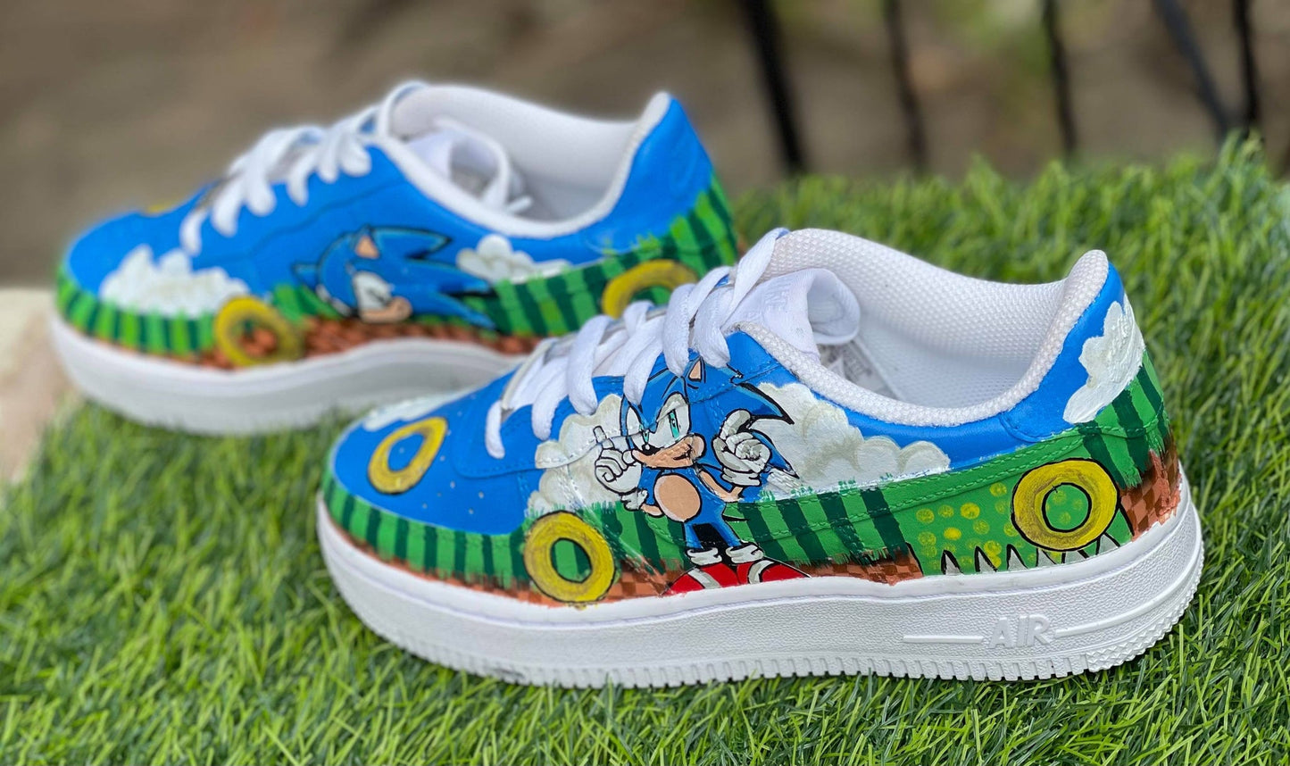 Blue Sonic The Hedgehog Custom AF 1s Shoes