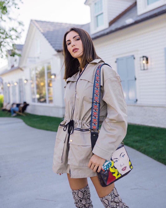 Hand Painted Pop Art Custom Crossbody Bag