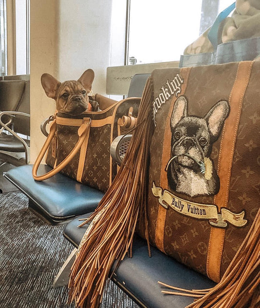 Hand Painted French Bulldog Custom Fringe Tote Bag