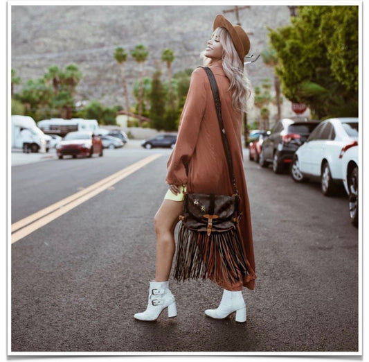 Hand Painted Custom Fringe Crossbody Bag