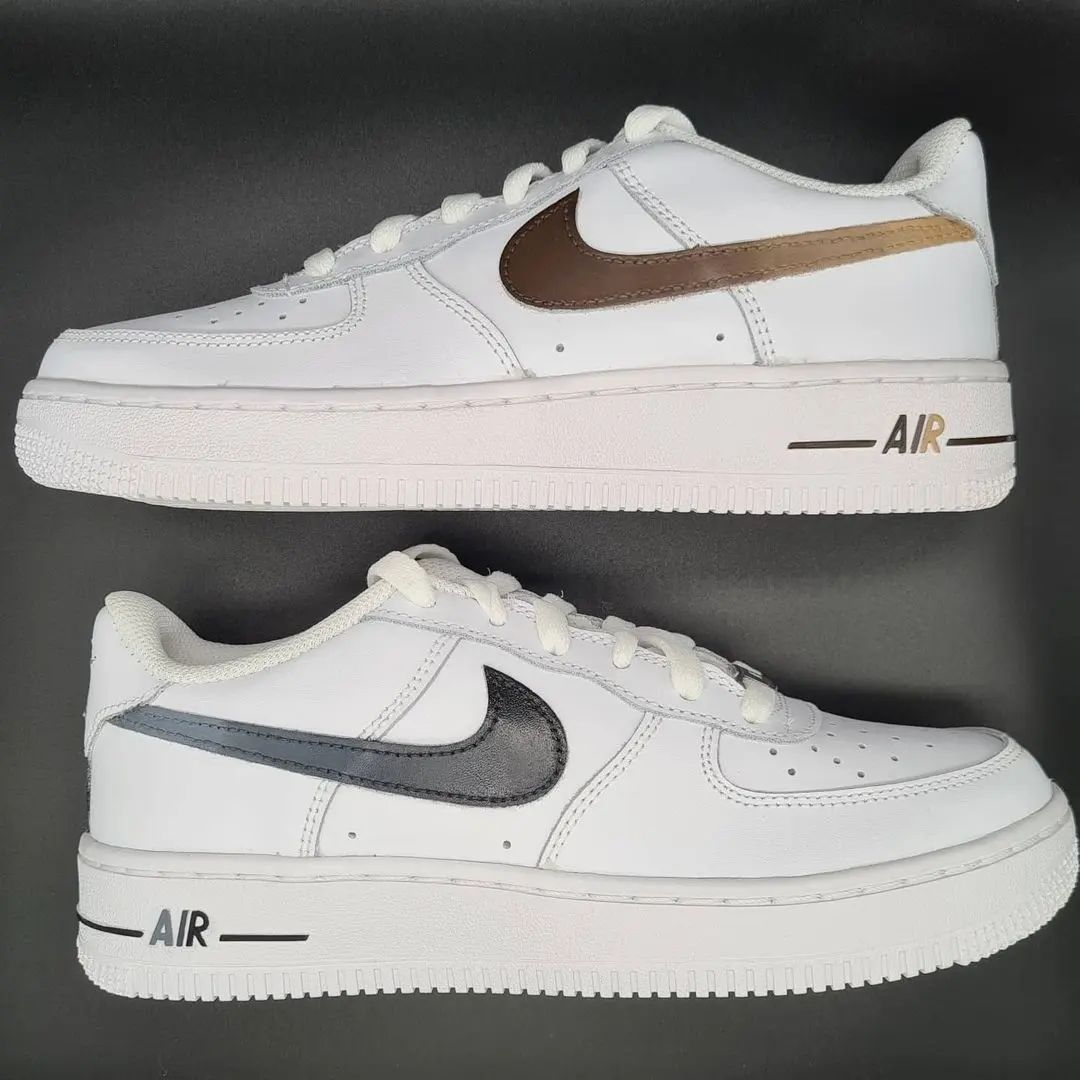 Classic Brown Grey Custom AF 1s Shoes