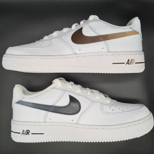 Classic Brown Grey Custom AF 1s Shoes