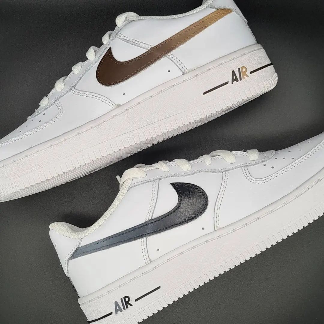 Classic Brown Grey Custom AF 1s Shoes