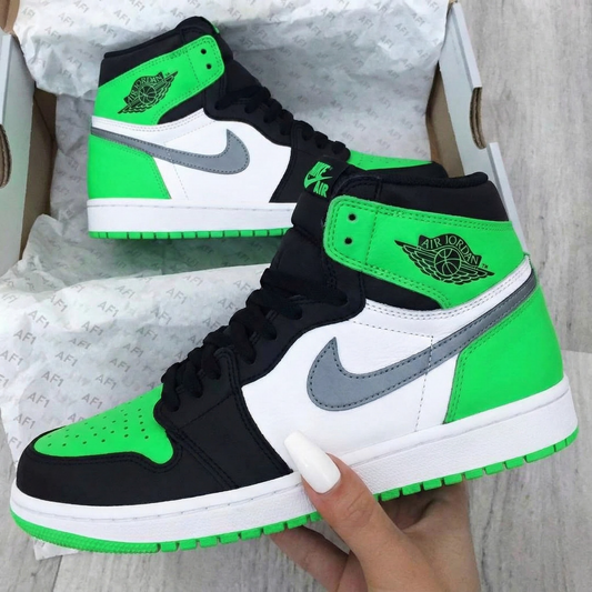 Classic Green Black White Custom AJ 1s Shoes
