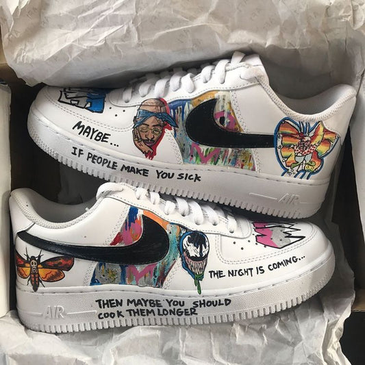 Colorful Graffiti Butterfly Custom AF 1s Shoes