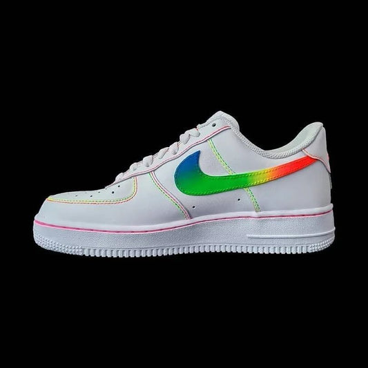 Colorful Rainbow Swoosh Custom AF 1s Shoes