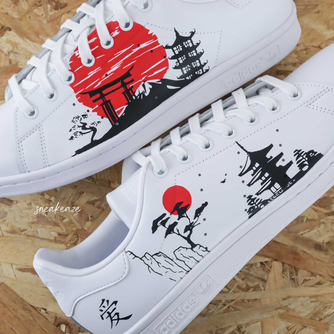 Custom Adidas White Black Red LAndscape Theme