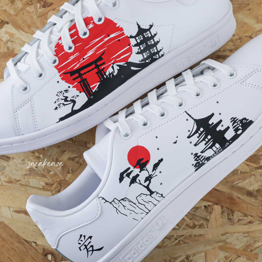 Custom Adidas White Black Red LAndscape Theme