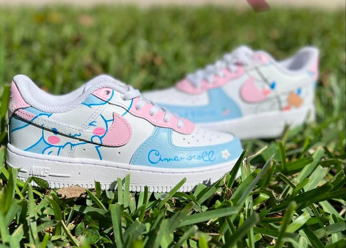 Custom Air Force 1 Baby Blue Pink Cinnamoroll Pattern