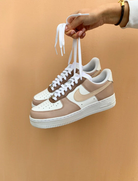Custom Air Force 1 Beige White Design