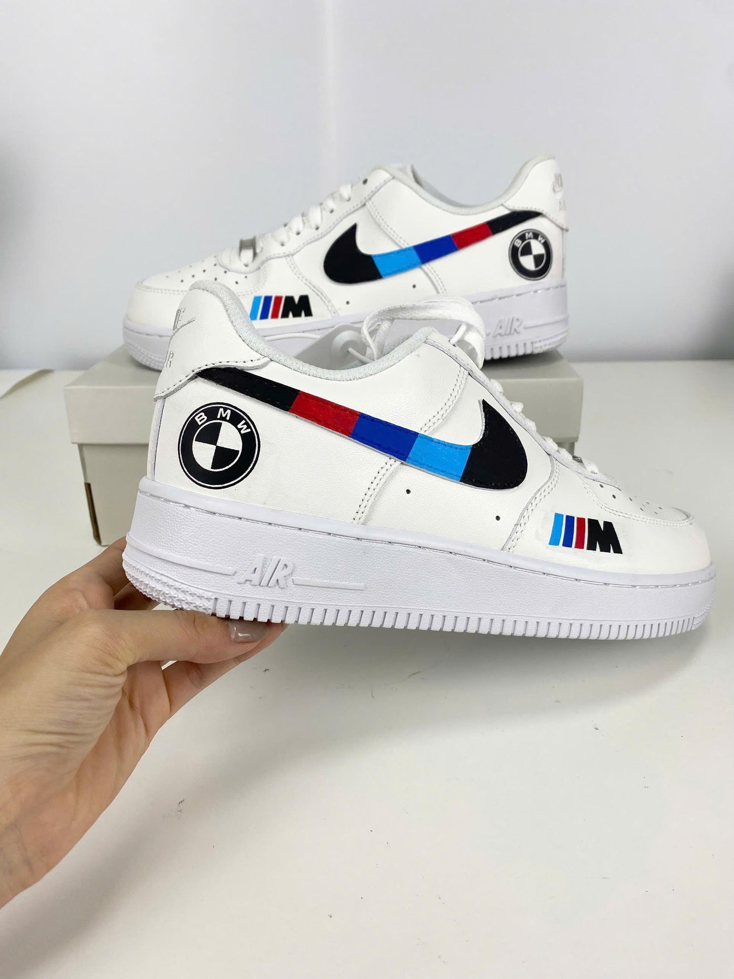 Custom Air Force 1 Black Blue Red BMW M