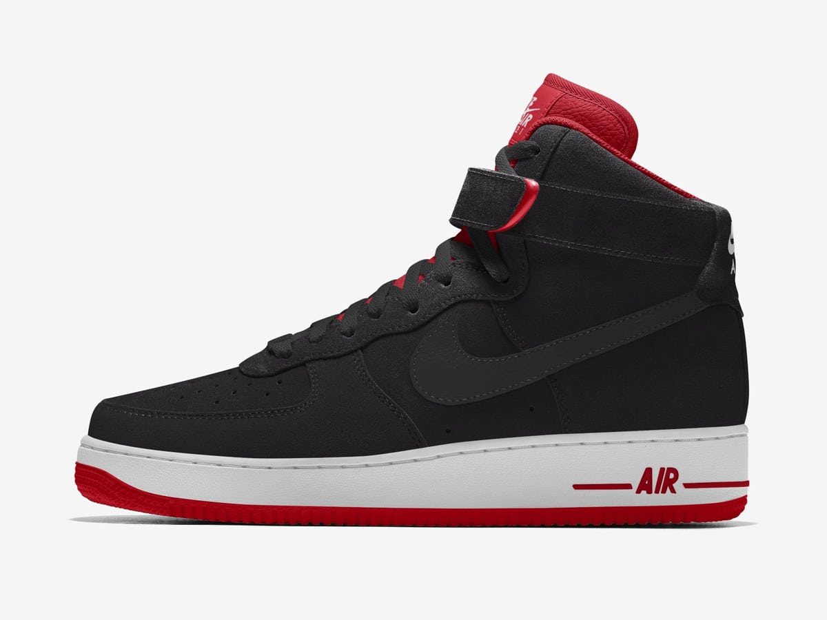 Custom Air Force 1 Black Red Trim