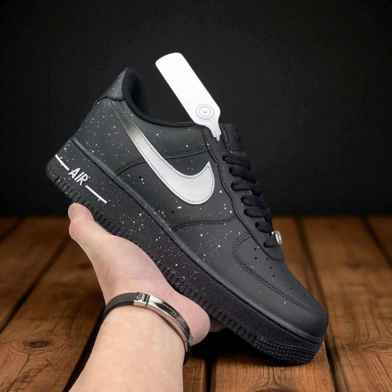 Custom Air Force 1 Black White Speckle