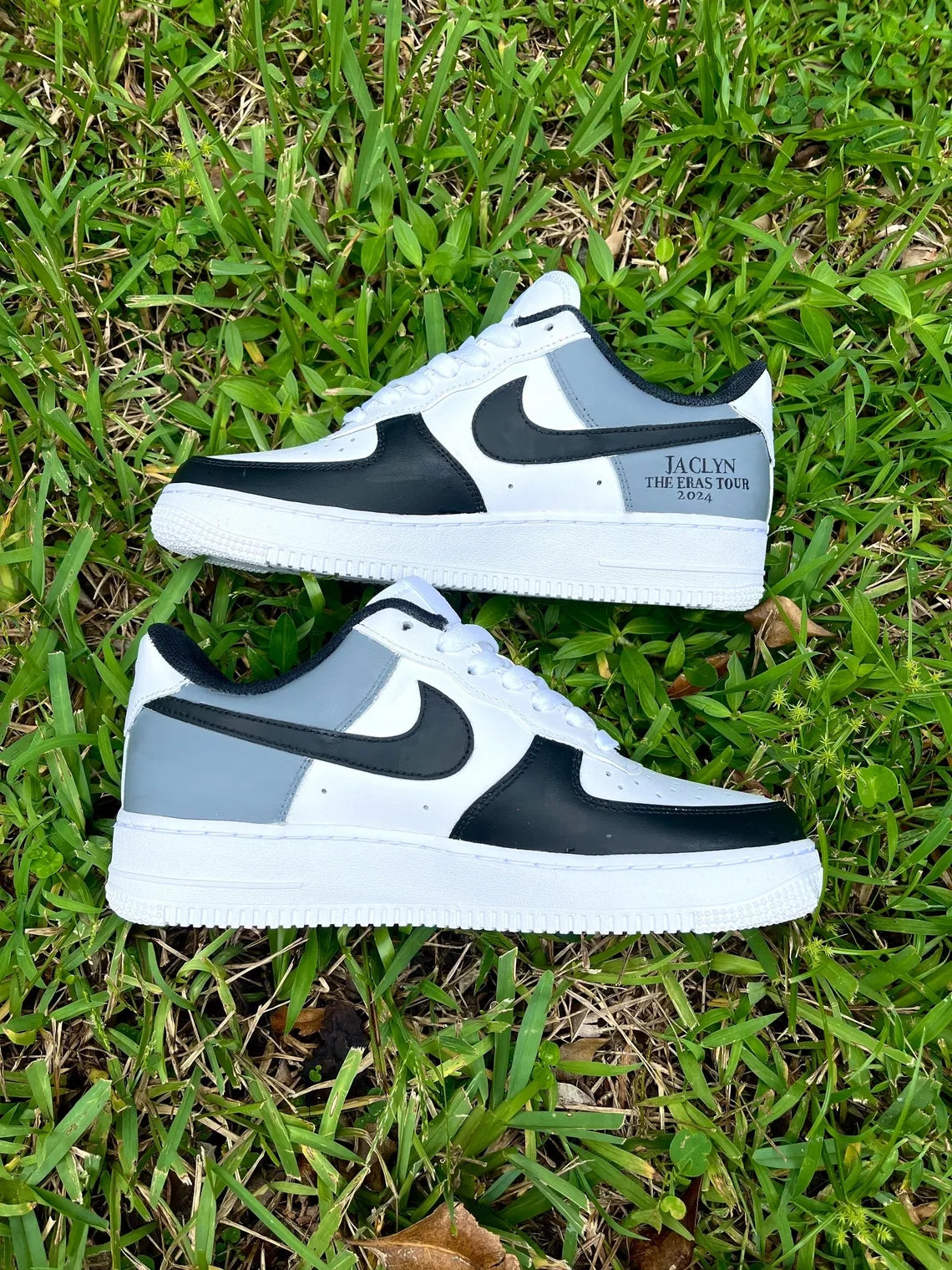 Custom Air Force 1 Black White Taylor Swift Reputation Theme