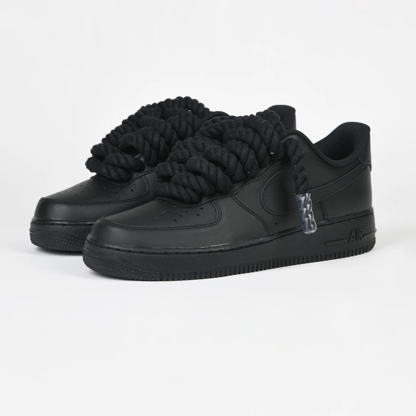 Custom Air Force 1 Black With Rope Laces