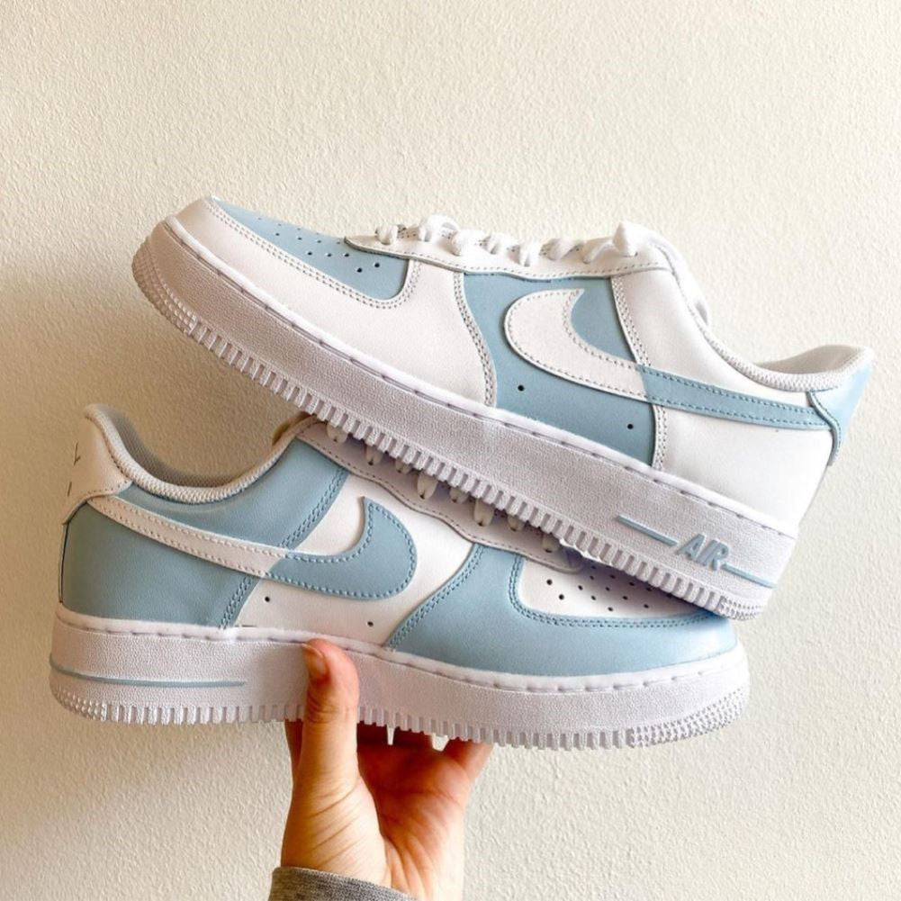 Grey Blue Custom Sneakers Air Force 1