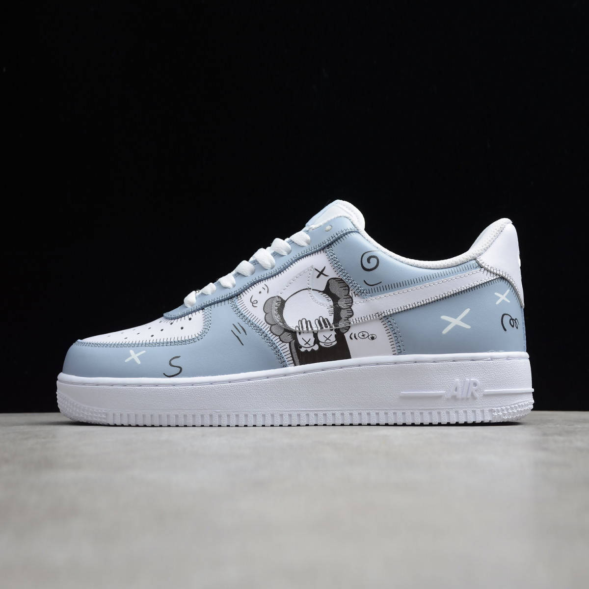 Custom Air Force 1 Blue With Cartoon Patterns