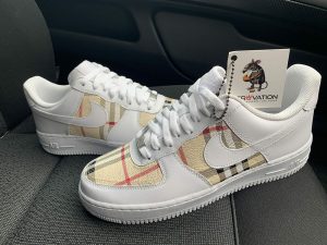Custom Air Force 1 Burberry Plaid Pattern