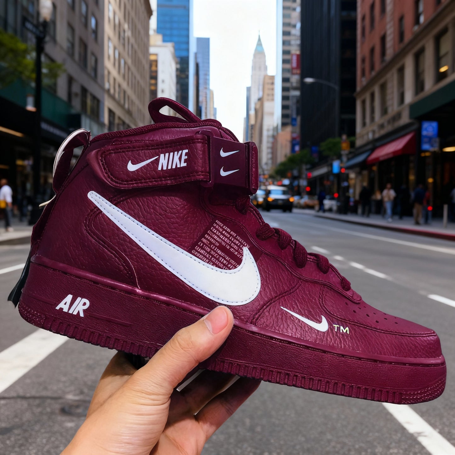 Custom Air Force 1 Burgundy White Logo