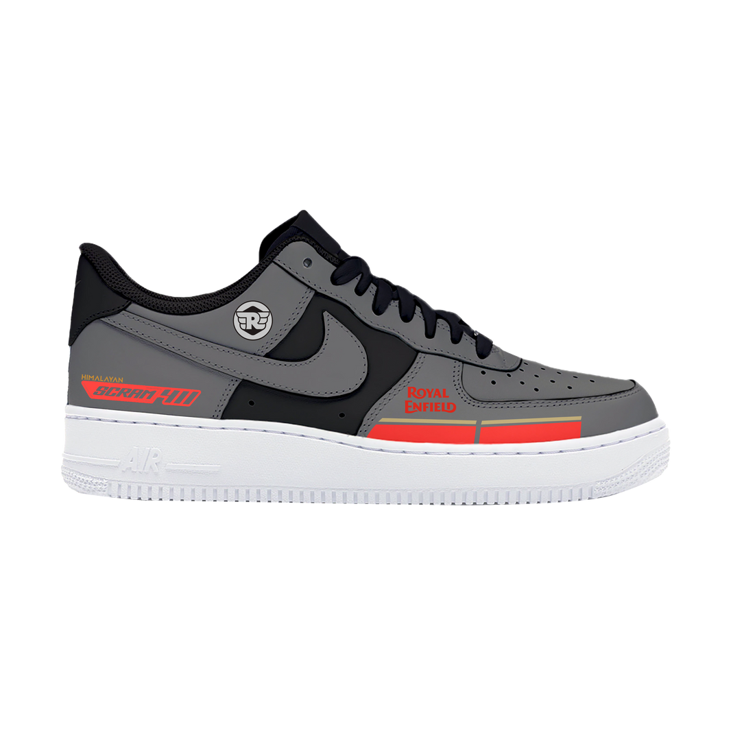 Custom Air Force 1 Gray Red Graphics