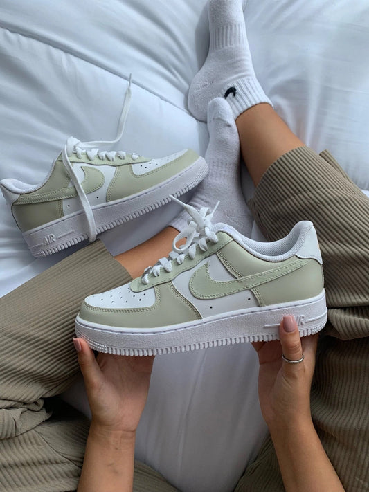 Custom Air Force 1 Light Green And White