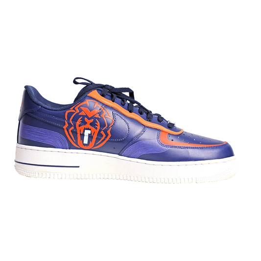 Custom Air Force 1 Navy Orange Lion And Abstract Graphic