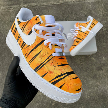 Custom Air Force 1 Orange Tiger Stripes