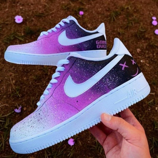 Custom Air Force 1 Pink Purple Gradient Galaxy Design