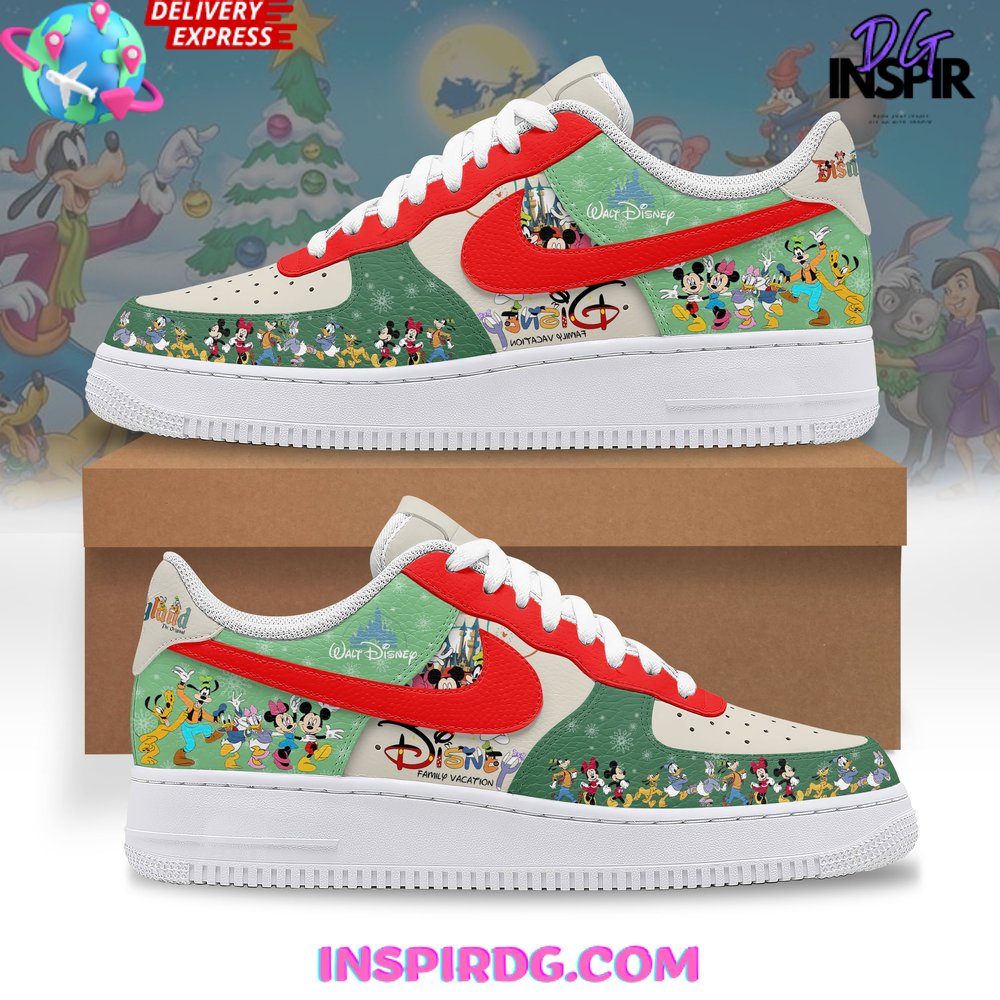 Custom Air Force 1 Red Green And Cream Characters