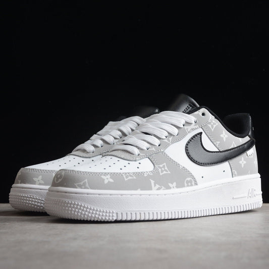 Custom Air Force 1 White And Gray LV Pattern