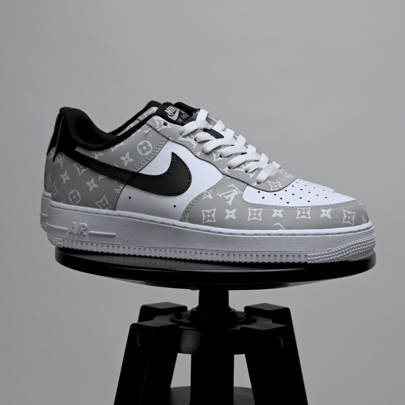 Custom Air Force 1 White And Gray LV Pattern