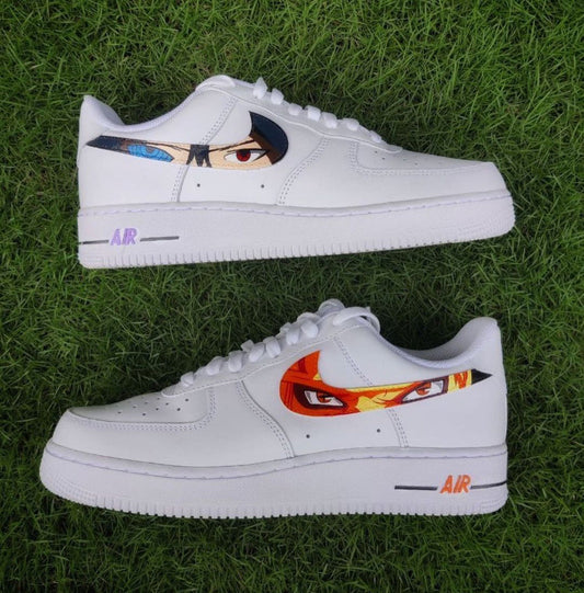 Custom Air Force 1 White Anime Eyes Pattern