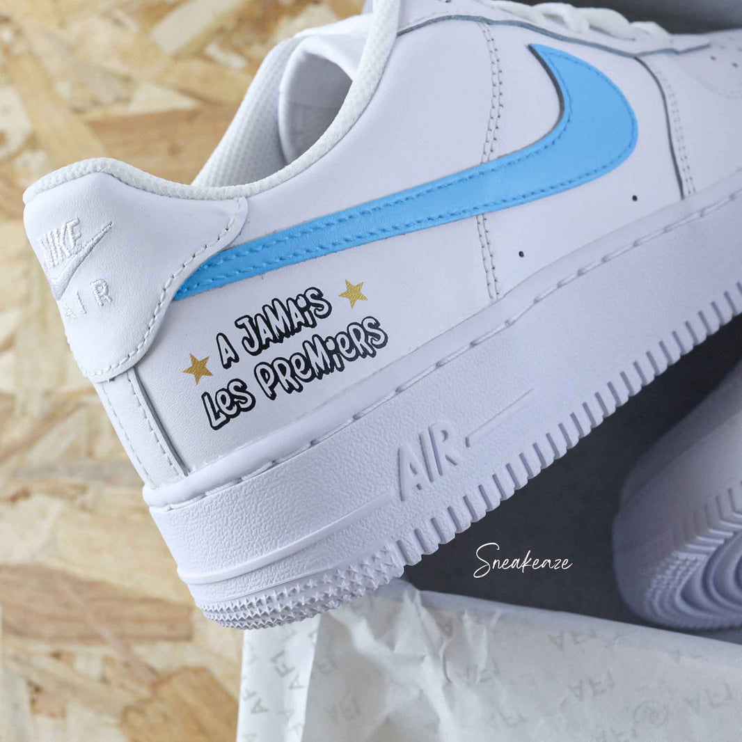 Custom Air Force 1 White Baby Blue Swoosh