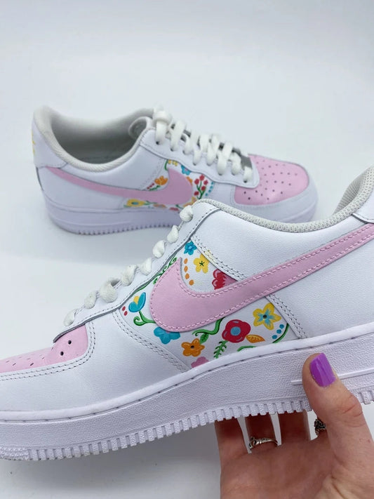 Custom Air Force 1 White Baby Pink Floral