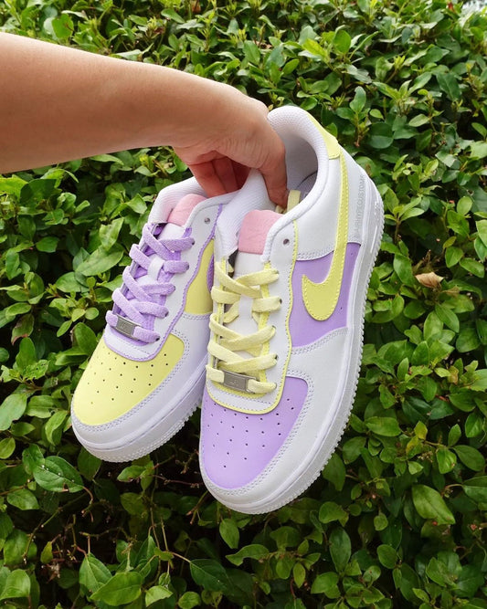 Custom Air Force 1 White Baby Purple Baby Yellow