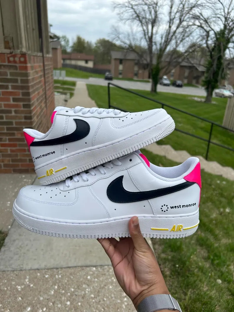 Custom Air Force 1 White Black Pink