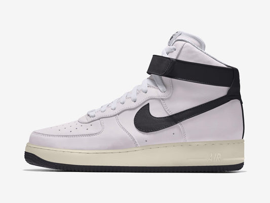 Custom Air Force 1 White Black Swoosh Strap