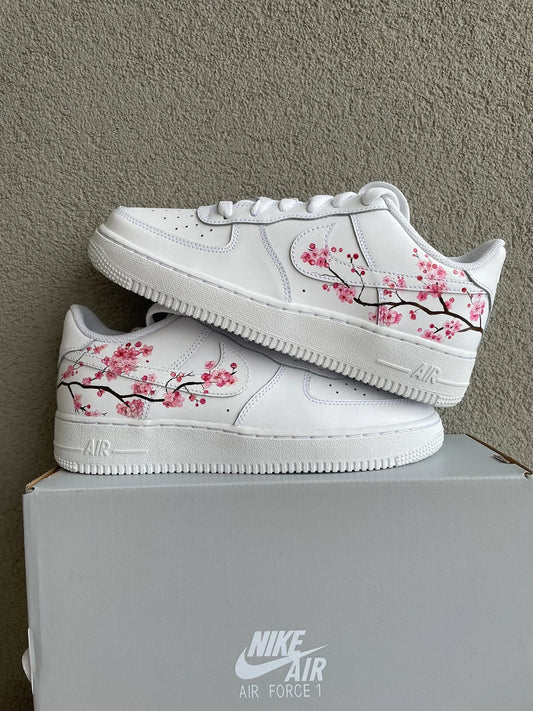 Custom Air Force 1 White Cherry Blossom