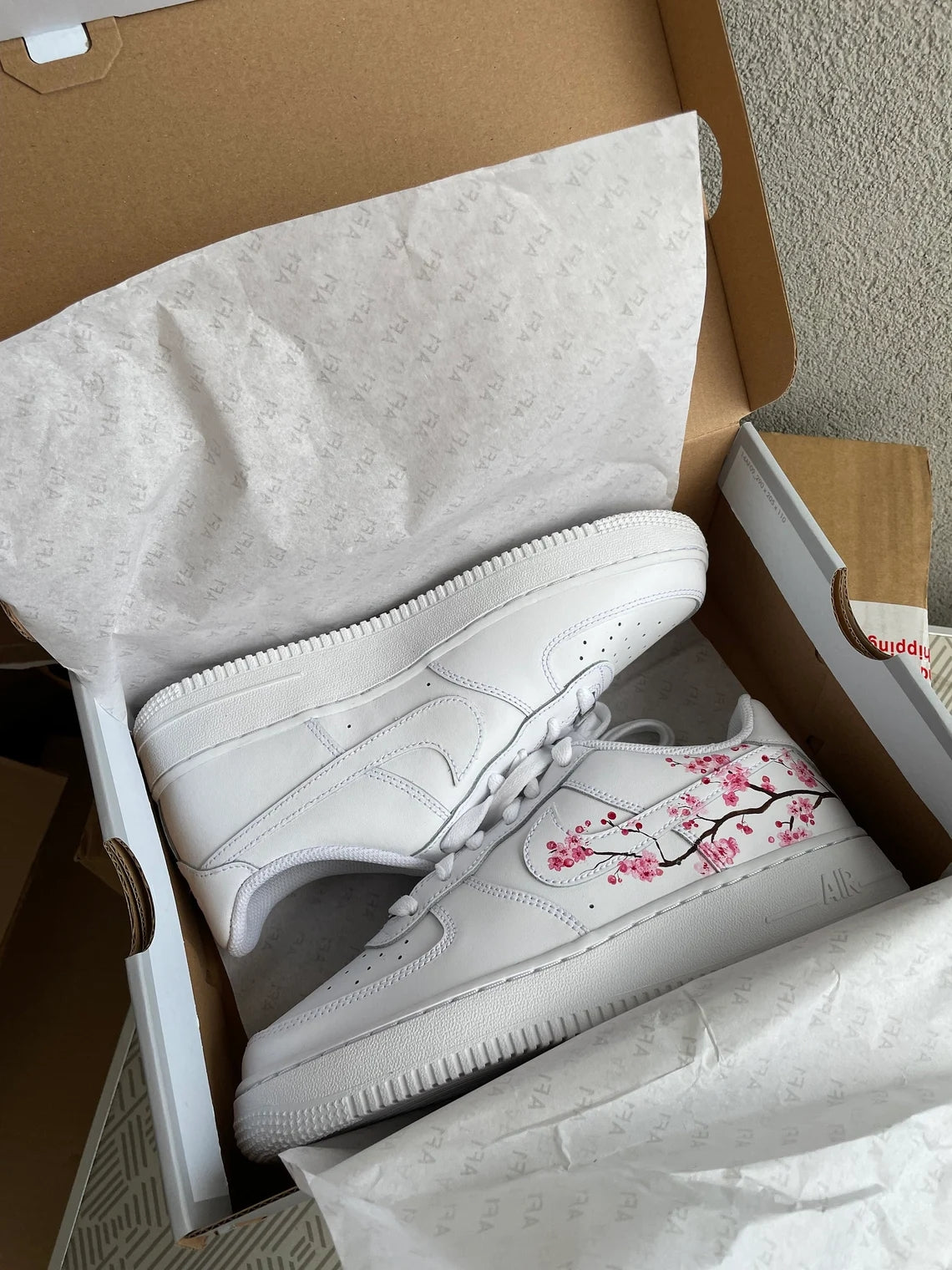 Custom Air Force 1 White Cherry Blossom