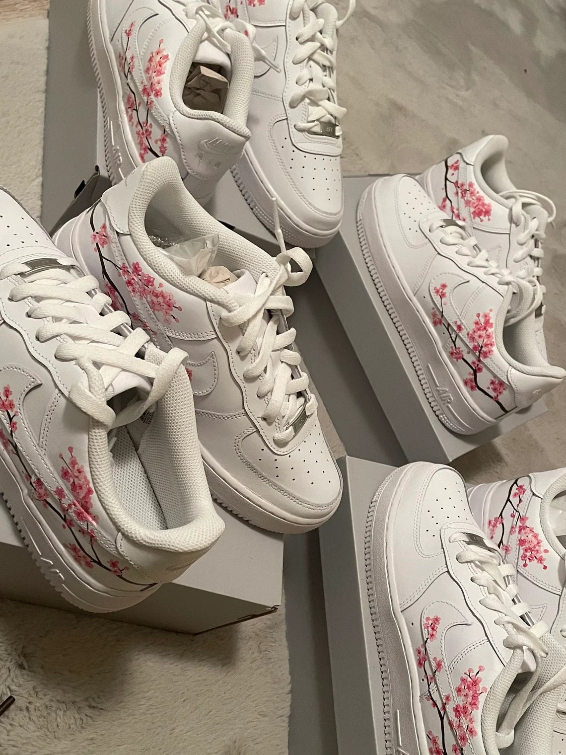 Custom Air Force 1 White Cherry Blossom