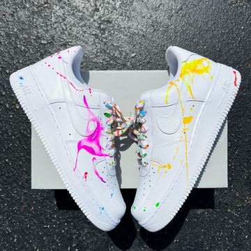 Custom Air Force 1 White Colorful Splashes