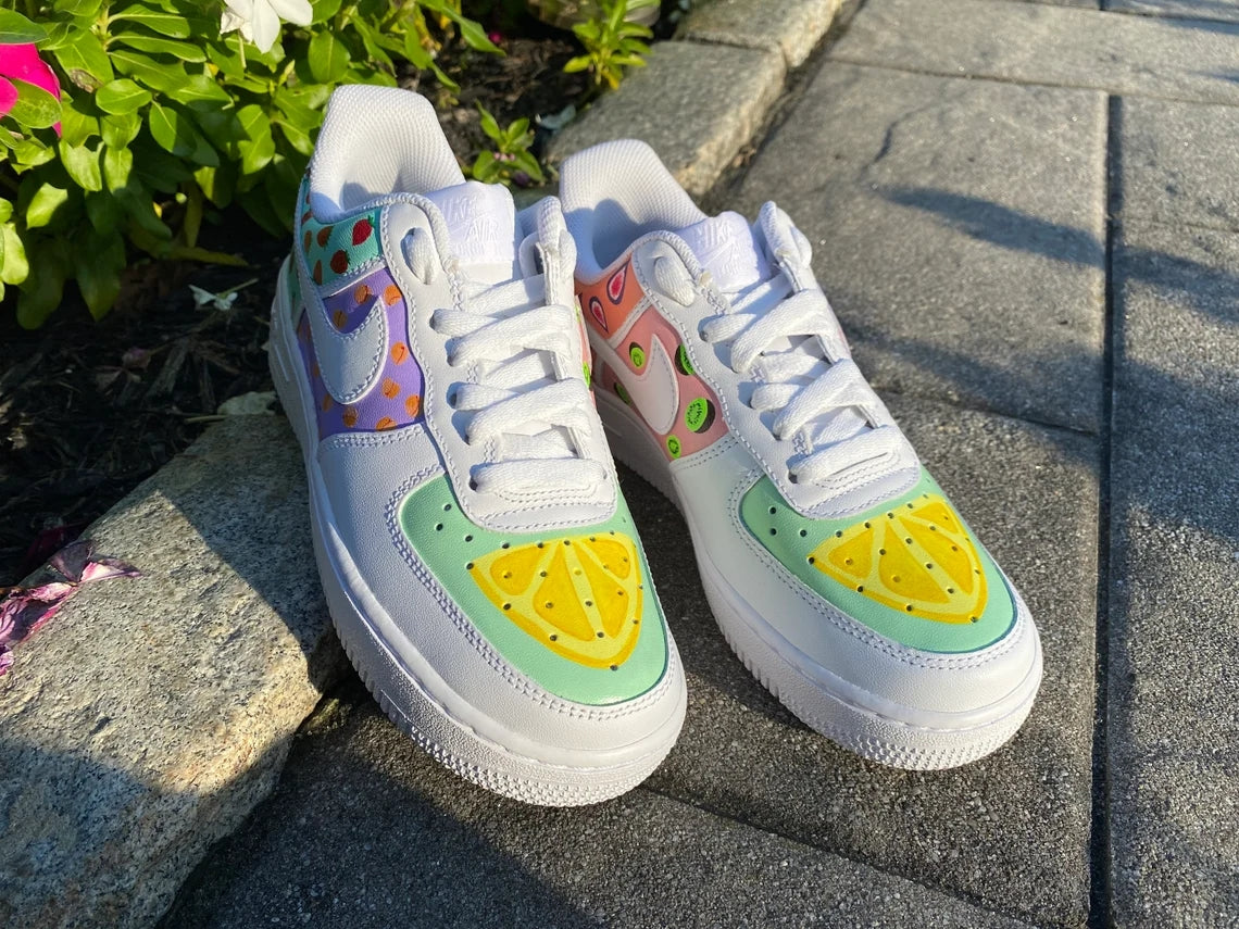 Custom Air Force 1 White Fruit Pattern