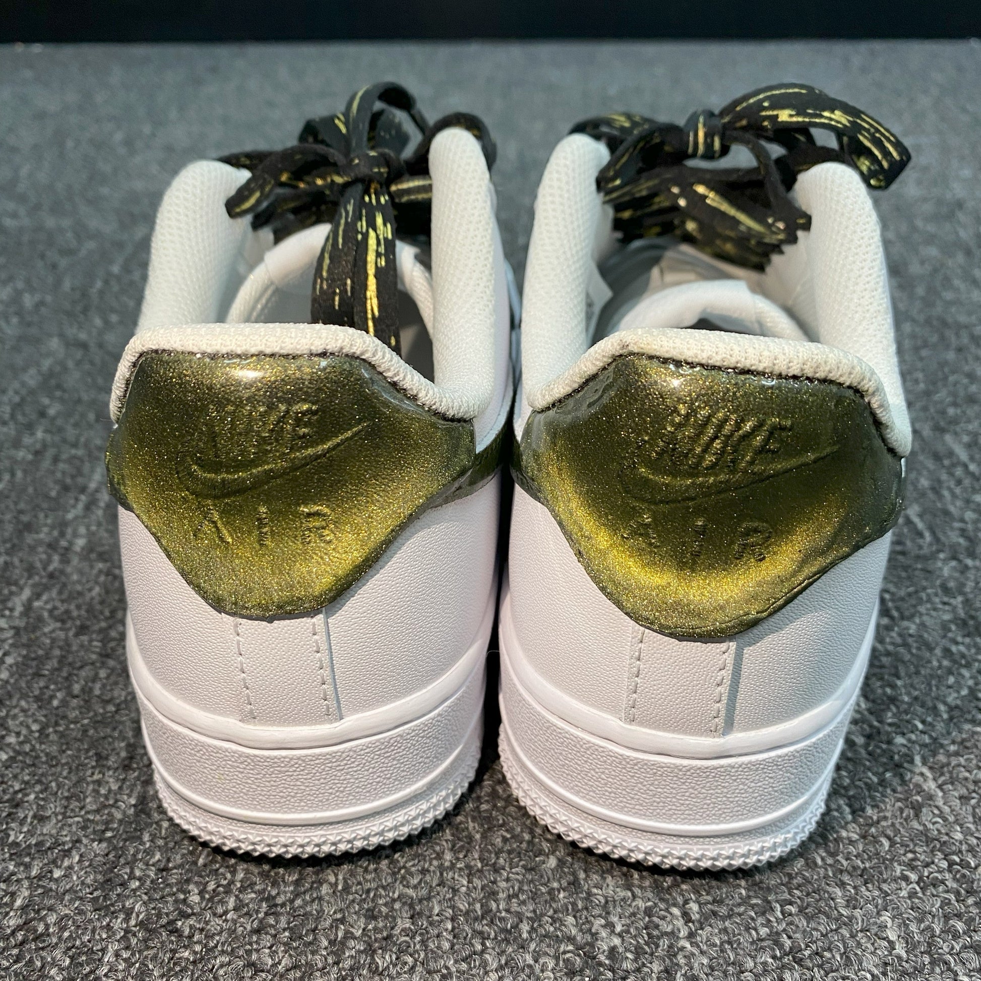 Custom Air Force 1 White Gold Bamboo - pattern