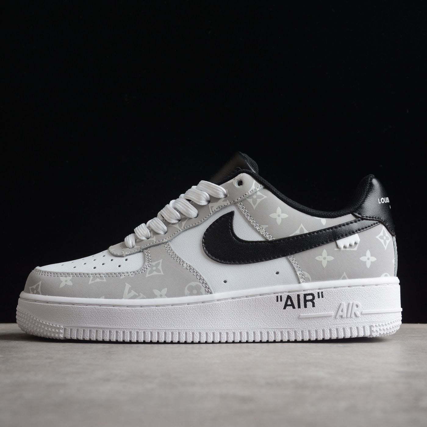 Custom Air Force 1 White Grey with LV Logo