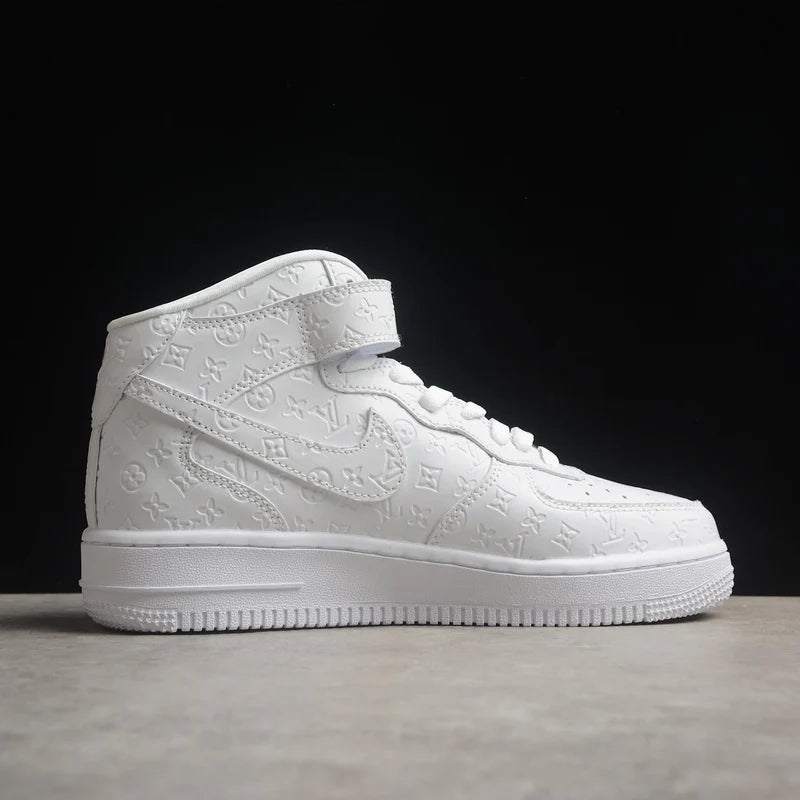Custom Air Force 1 White LV Embossed Design
