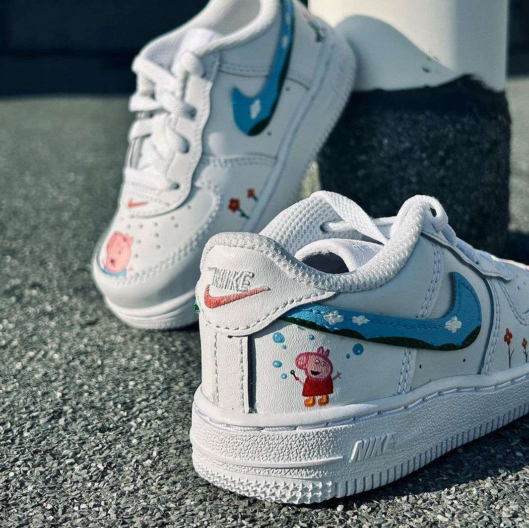 Custom Air Force 1 White Peppa Pig Cartoon
